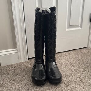 Hunter Black Quilted Women's Rain Boots